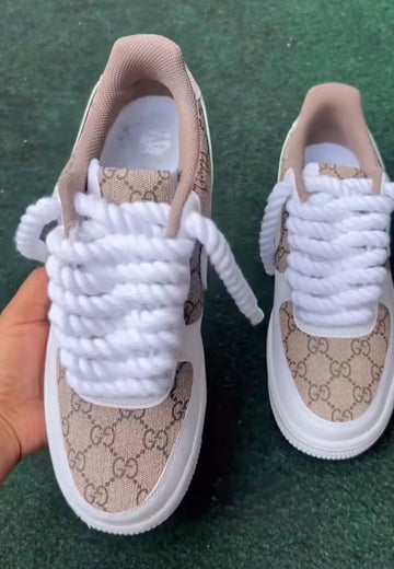 Custom tan af1 with rope laces