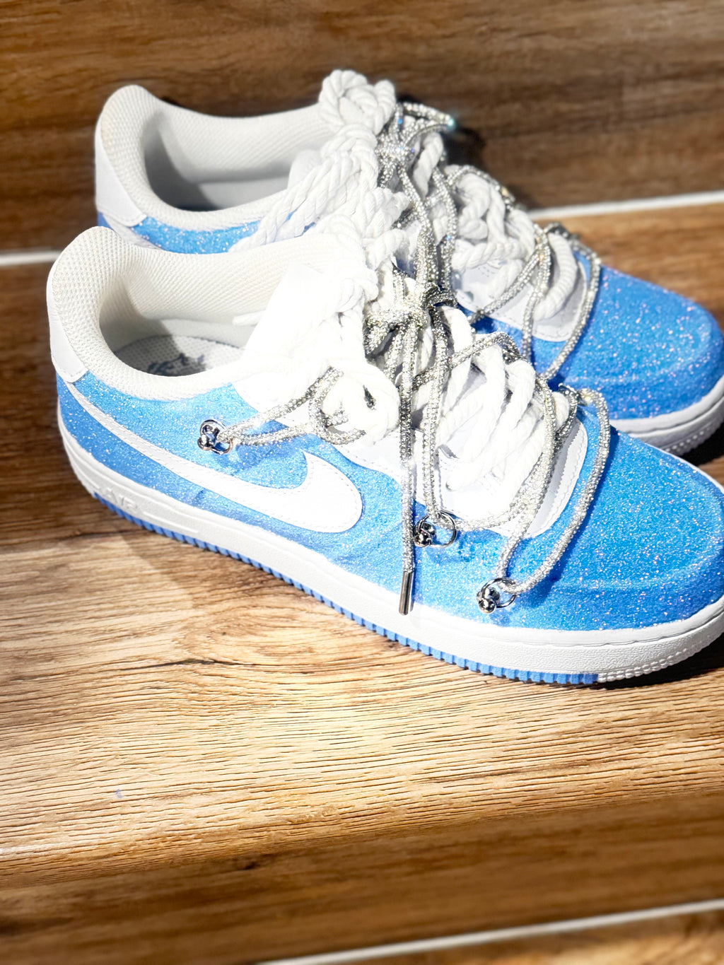 Baby Blue Glitter AF1 - MQ Customs