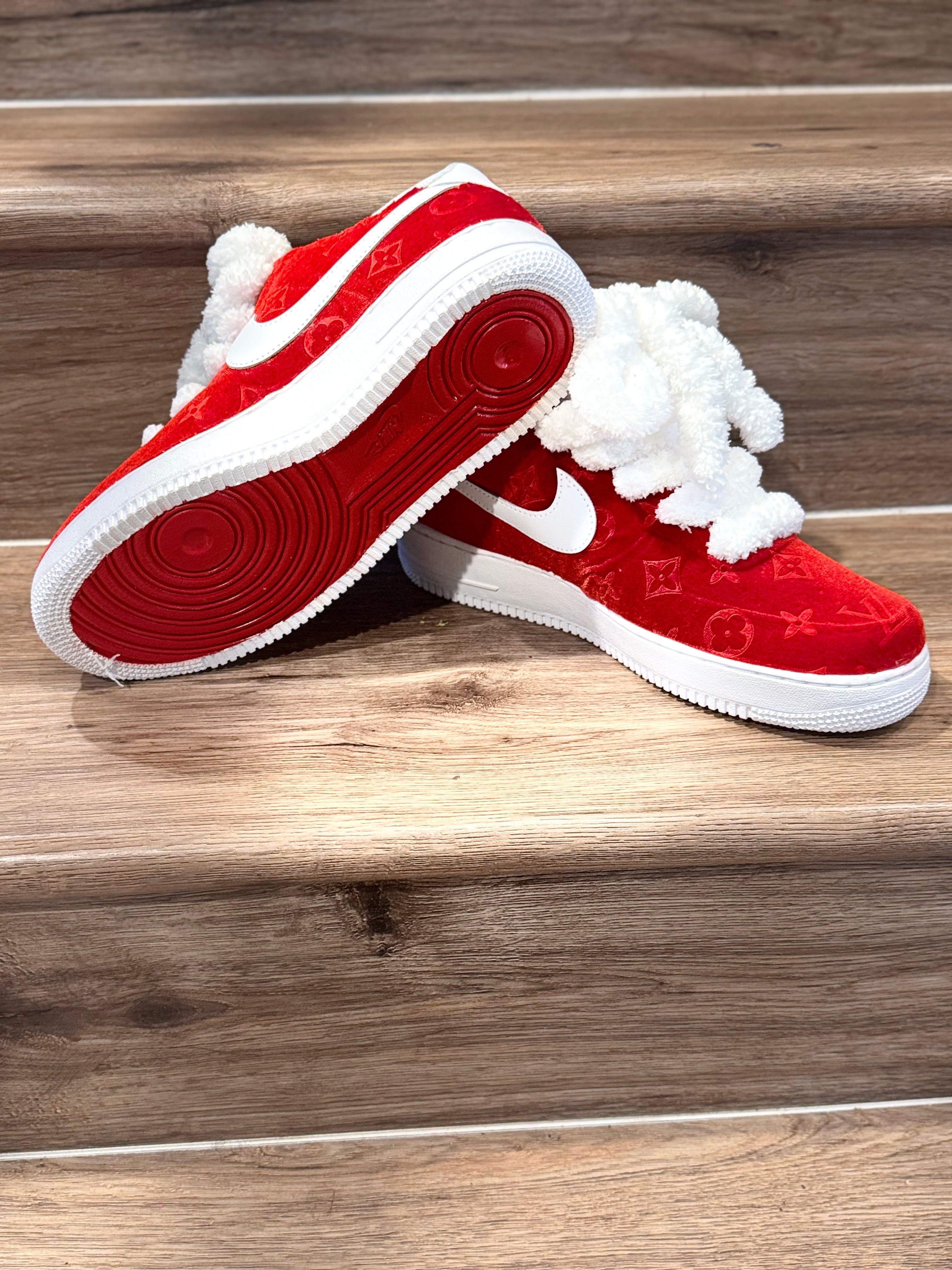 Red Bottom Lv velvet AF1