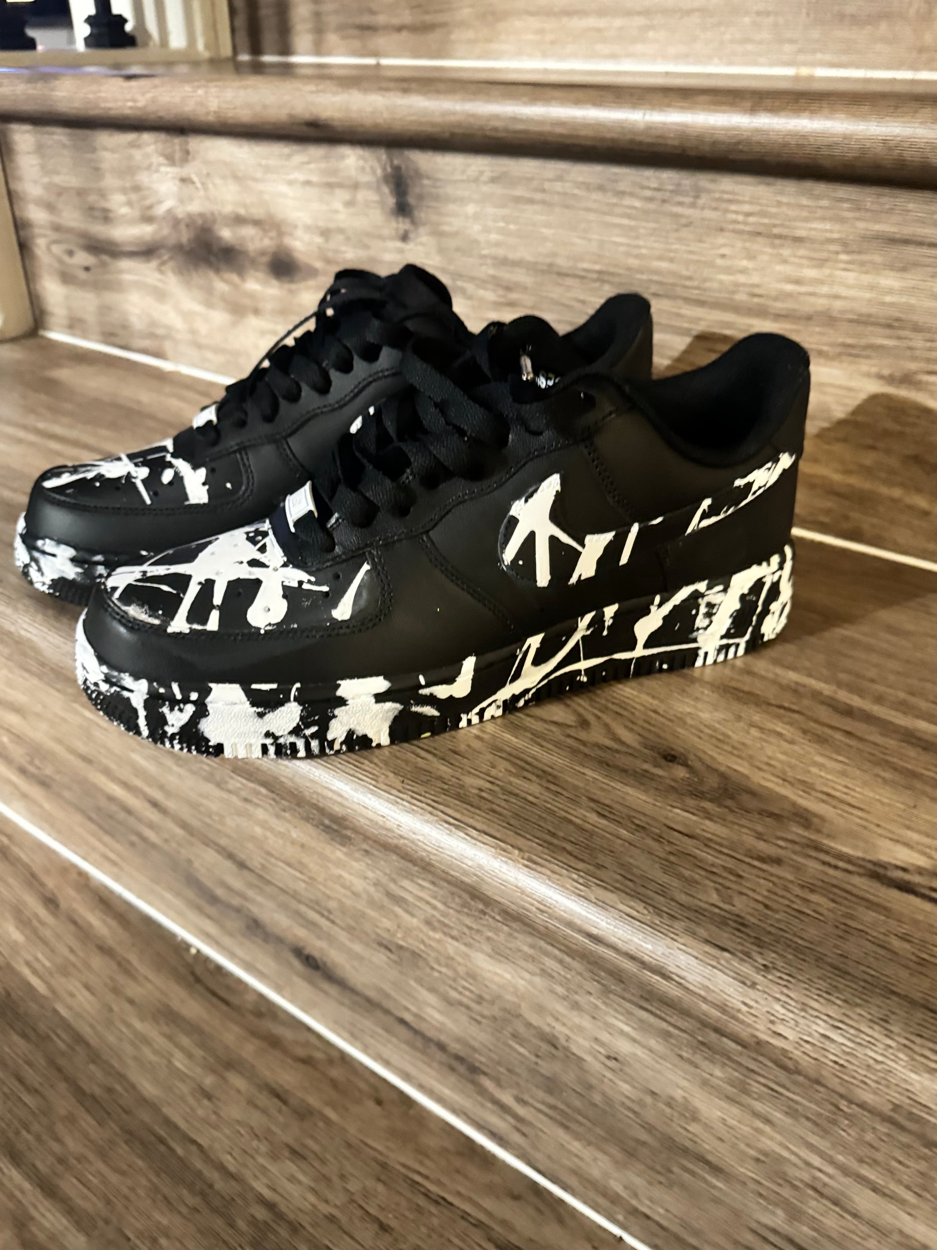 Ecru White & Black Sneaker - MQ Customs