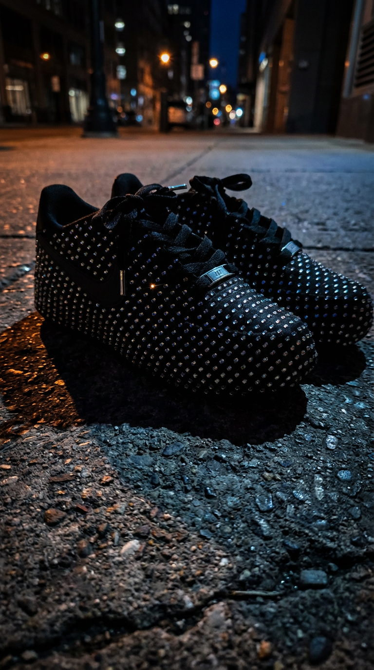 Black Rhinestone AF1