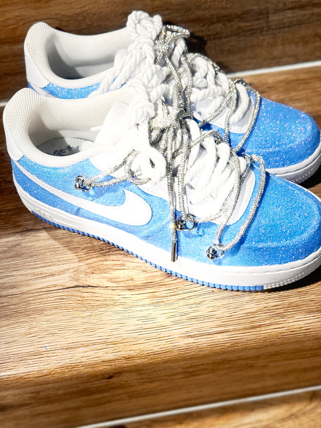 Baby Blue Glitter AF1 - MQ Customs