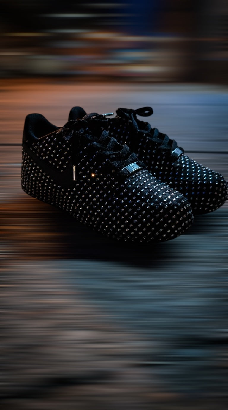 Black Rhinestone AF1