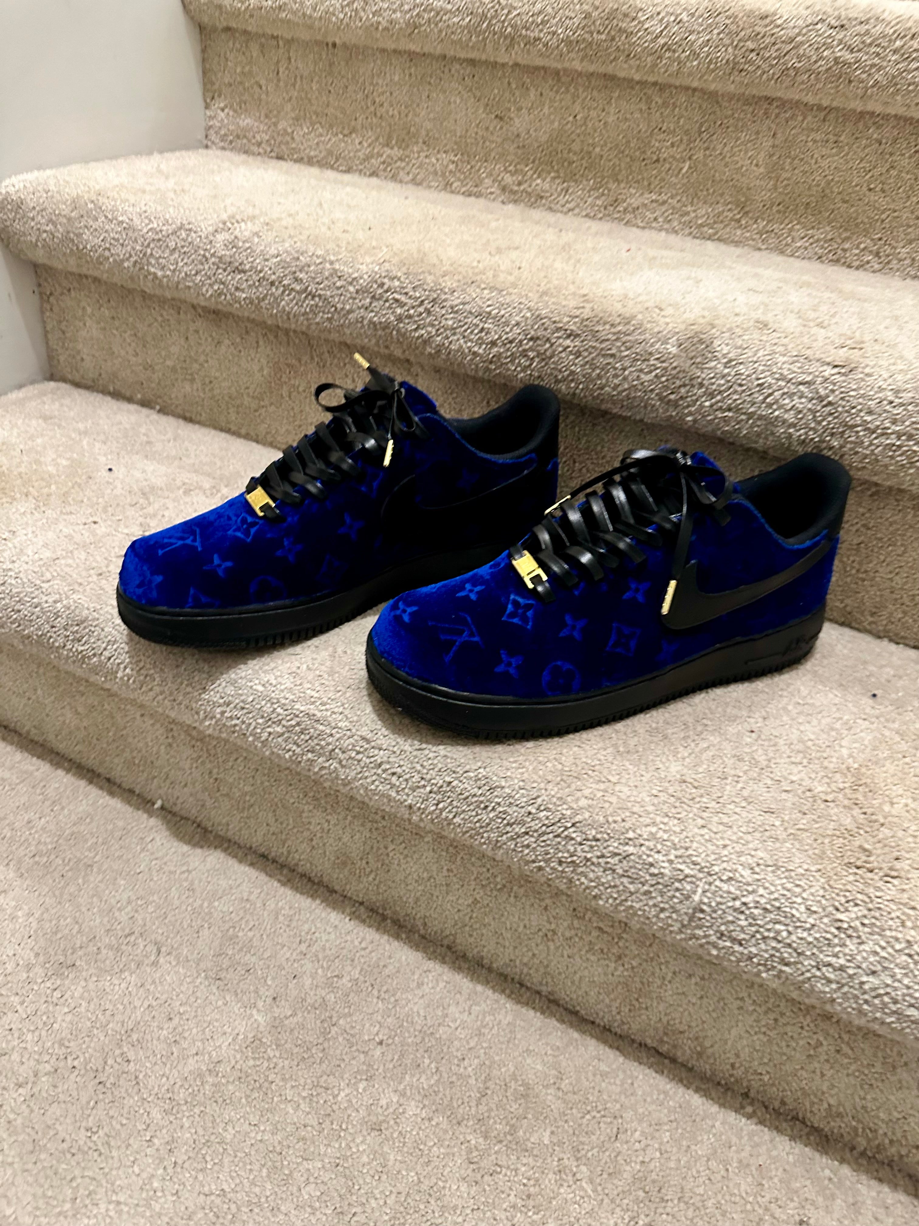 Navy Blue Velvet AF1