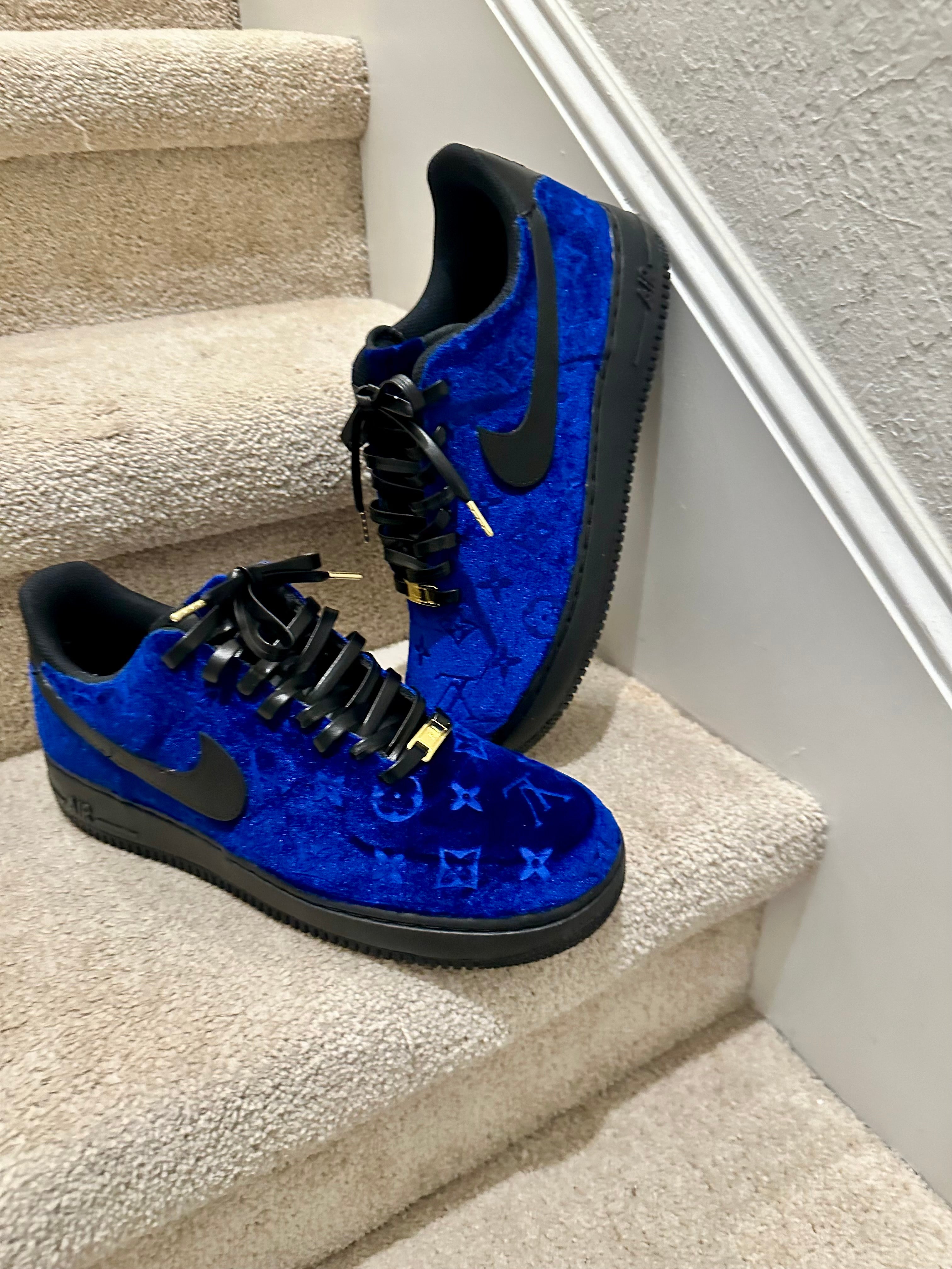 Navy Blue Velvet AF1