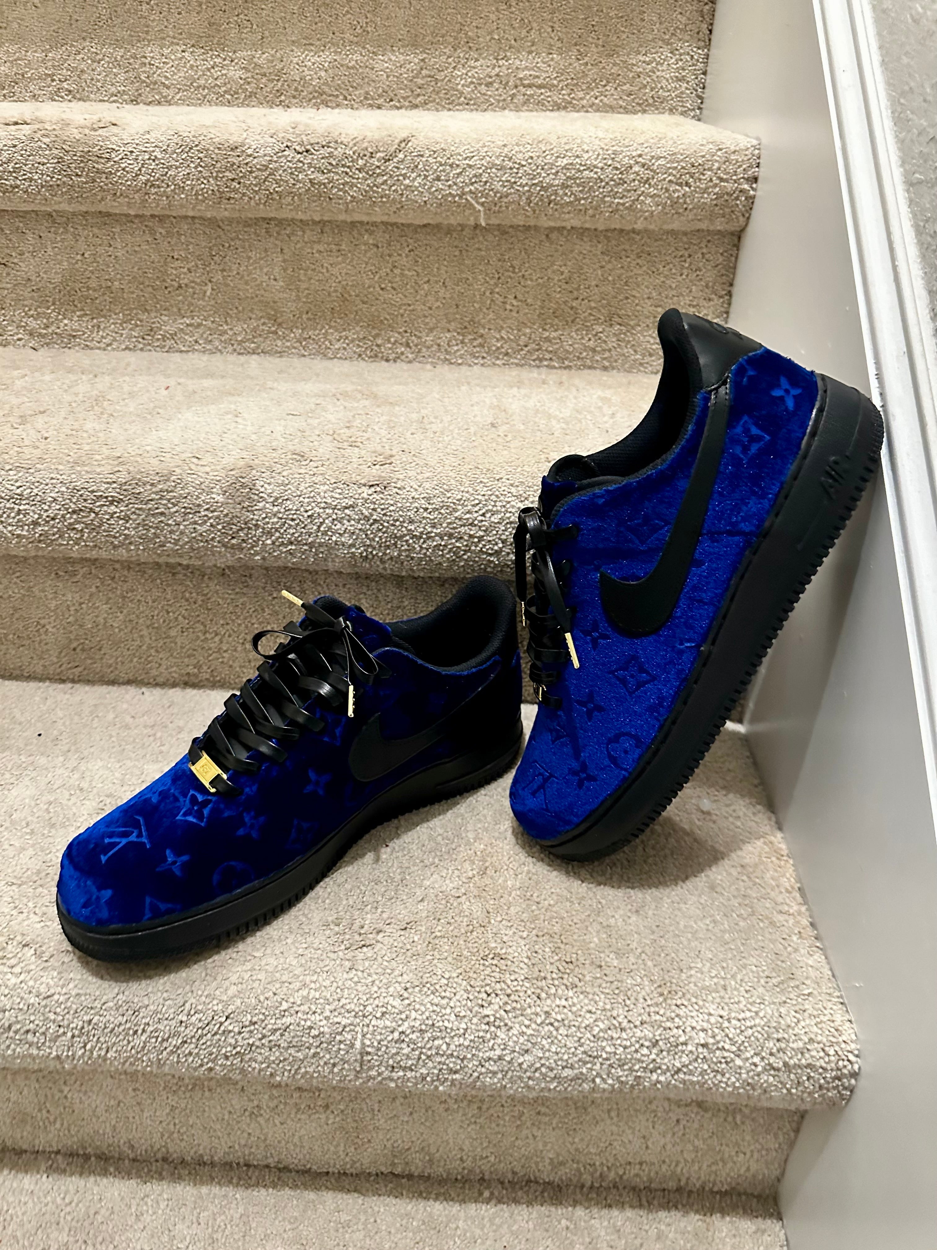 Navy Blue Velvet AF1