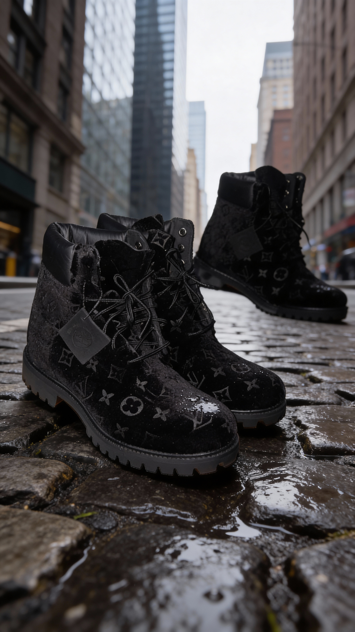 Black Velvet  Custom Timberlands