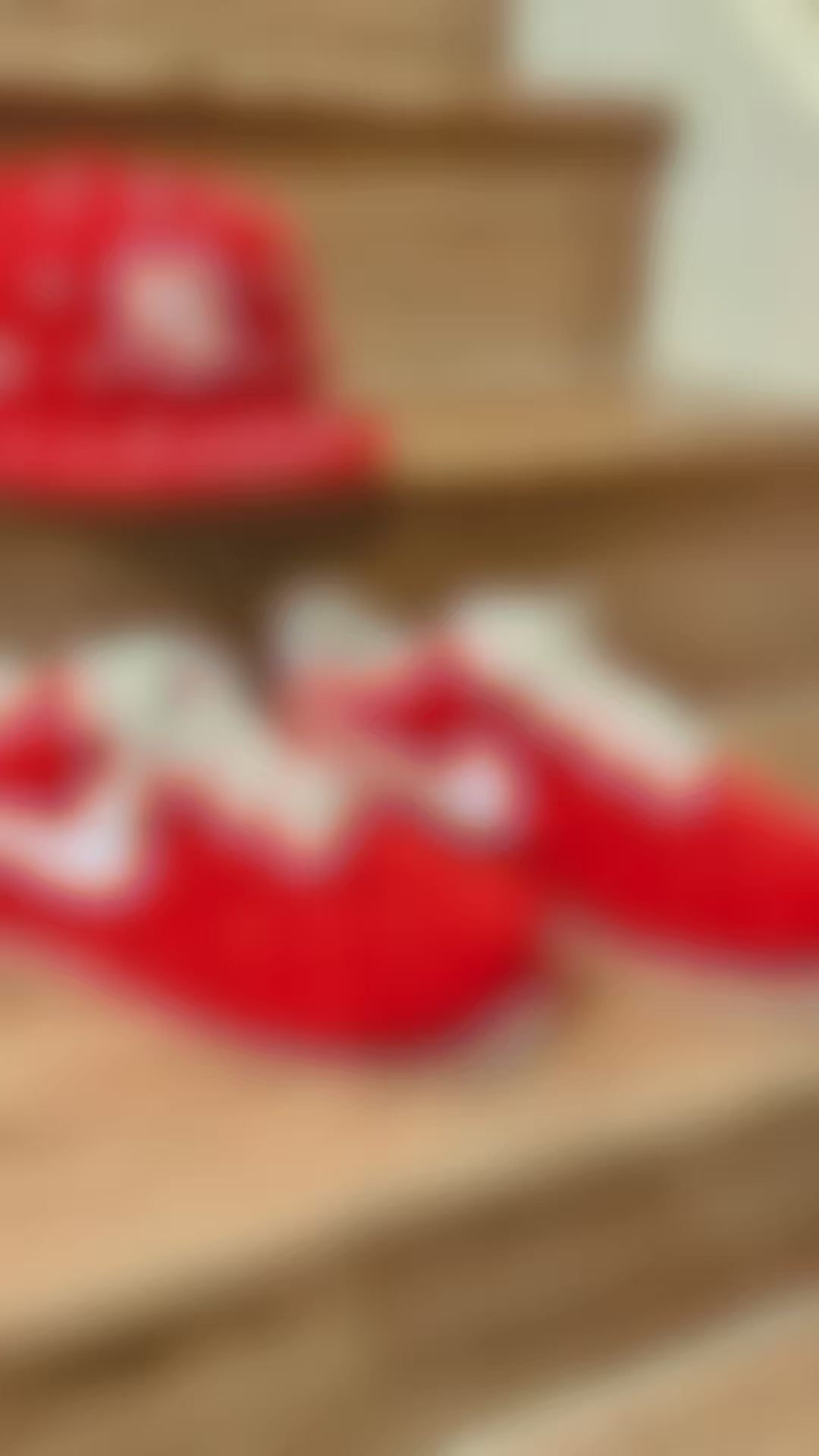 Red sparkle velvet AF1