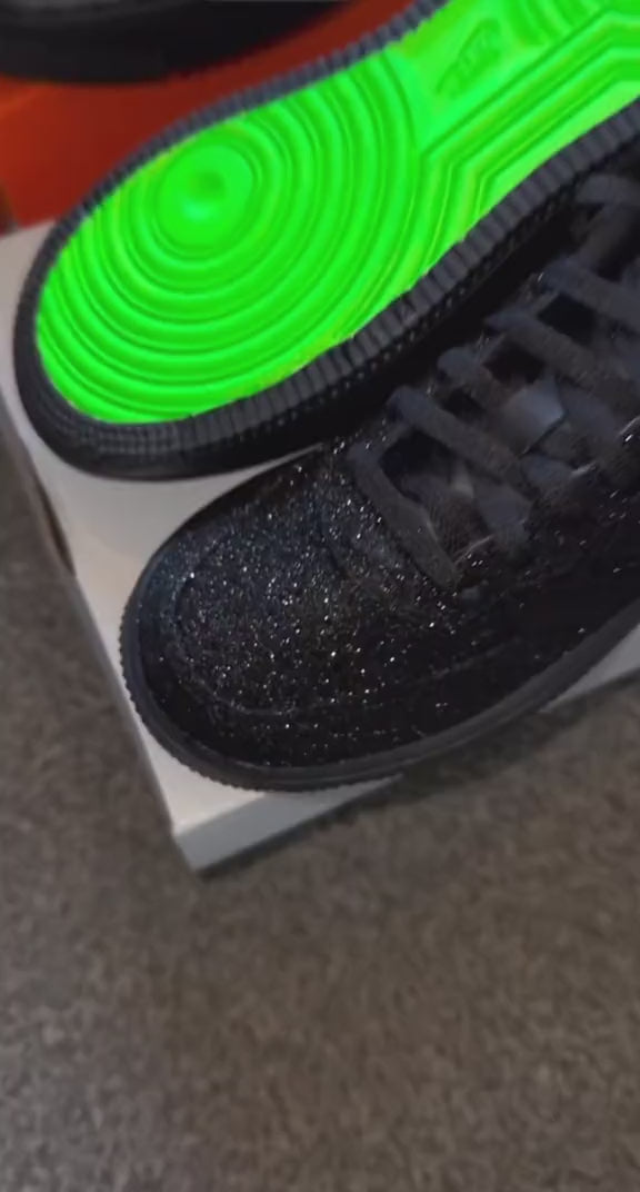 Black Glitter AF1 {Red Bottoms)